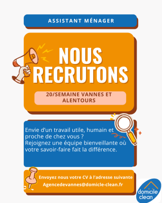 📢 Domicile Clean Vannes recrute !