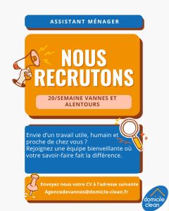 📢 Domicile Clean Vannes recrute !